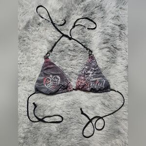 Sinful By Affliction Y2K Bling Sinful Bikini Top Size Medium